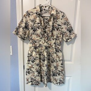ba&sh Filly Mini Shirt Dress Floral Size 3 Large